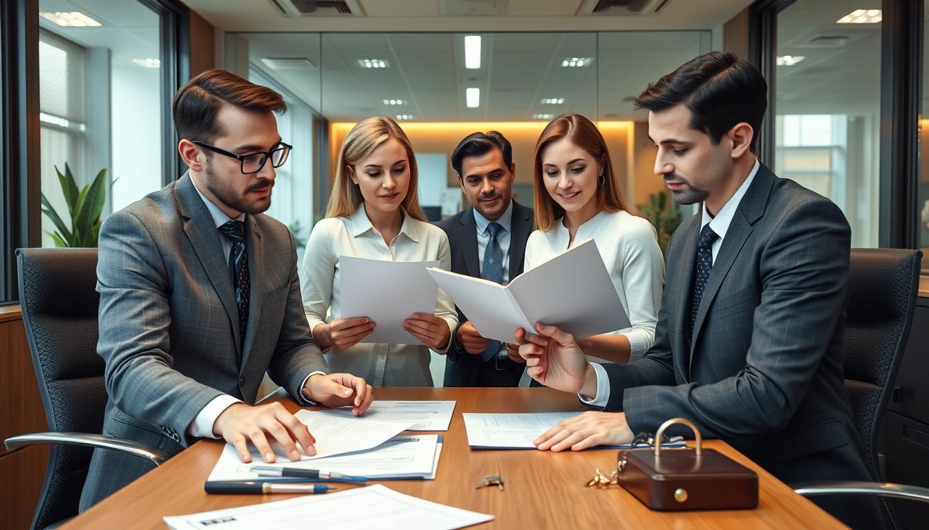 Family reviewing legal documents